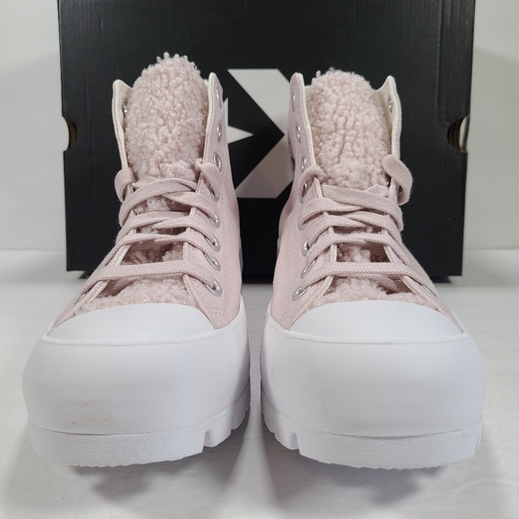 Converse CTAS Lugged Hi Barely Rose White Chunky High Top Sneaker Women Size 9.5 - Picture 3 of 12